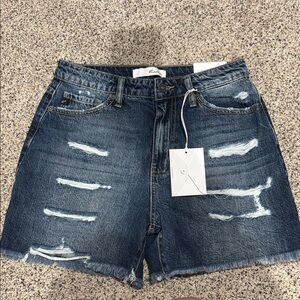 KanCan Blue Distressed Jean Shorts